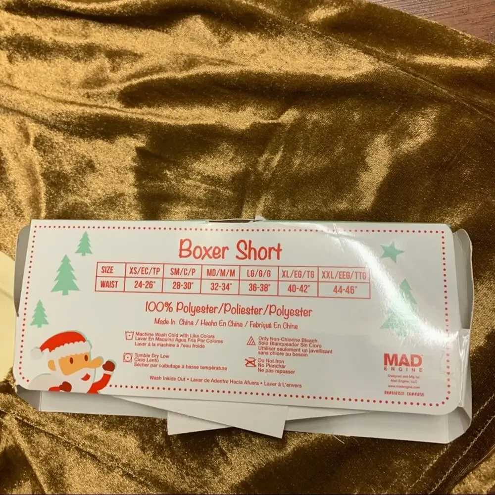 Santa's Holiday Shop Googly Eye Reindeer Men's Boxers Size S NWT‎